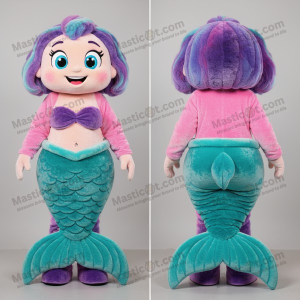Azure shimmering mermaid mascot - Masticot.com