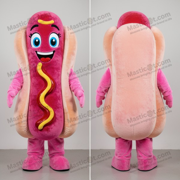Pink plump hot dog mascot - Masticot.com