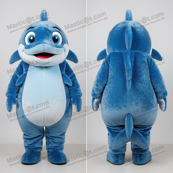 Cobalt blue shimmering salmon mascot - Masticot.com