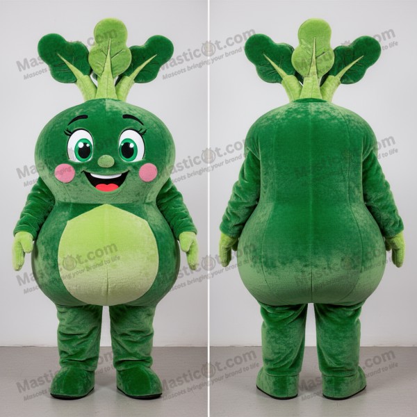 Zielona rzepa maskotka w okrągłym kształcie - Masticot.com
