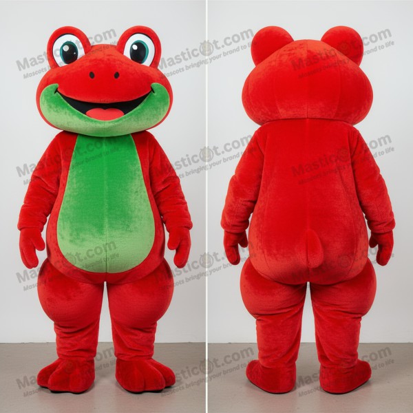 Emerald green broad shouldered frog mascot - Masticot.com
