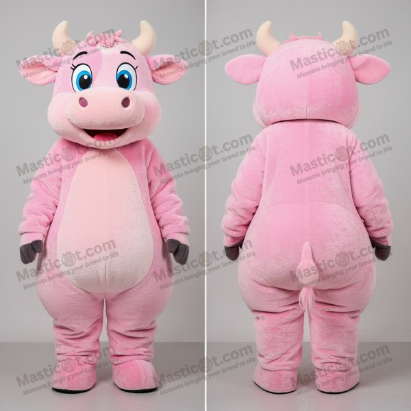 Myk rosa koseku cow-maskot - Masticot.com