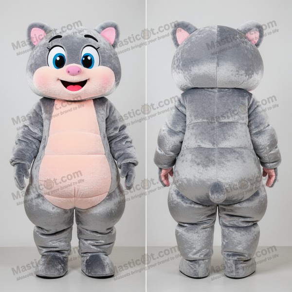 Silver Velvety Steak Mascot - Masticot.com