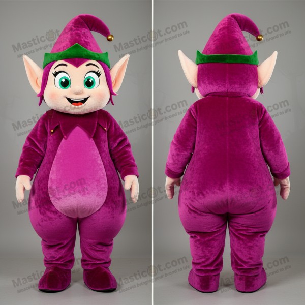 Magenta fløyelsalv-elfedrakt - Masticot.com