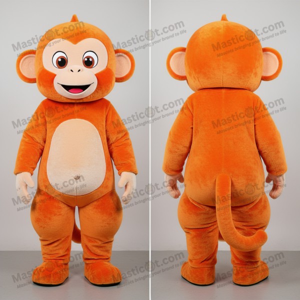 Rust orange playful capuchin monkey mascot - Masticot.com