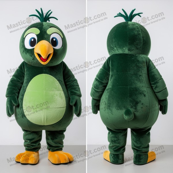 Forest green rounded kiwi mascot - Masticot.com