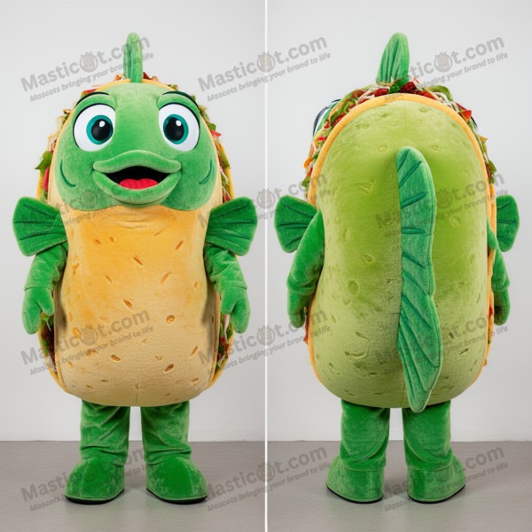 Pastel green fish taco mascot - Masticot.com