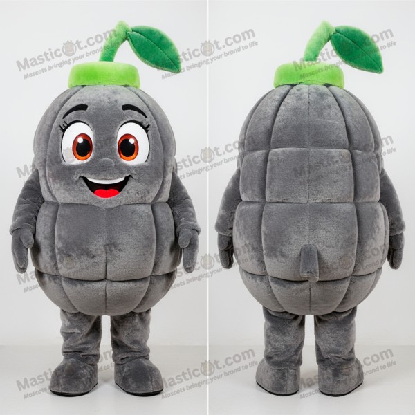 Gray rounded grenade mascot - Masticot.com