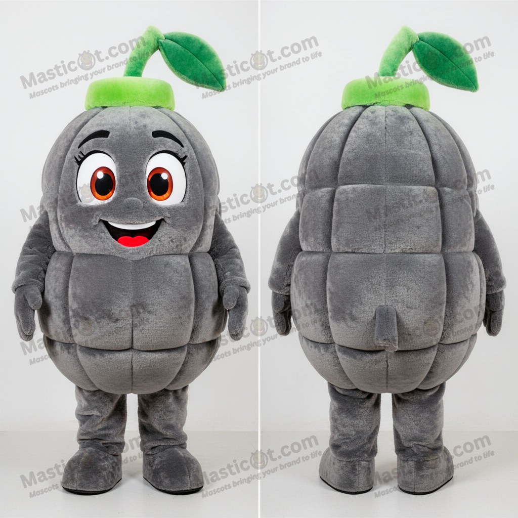 Gray rounded grenade mascot - Masticot.com