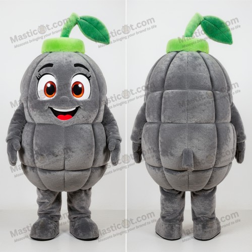 Gray rounded grenade mascot - Masticot.com