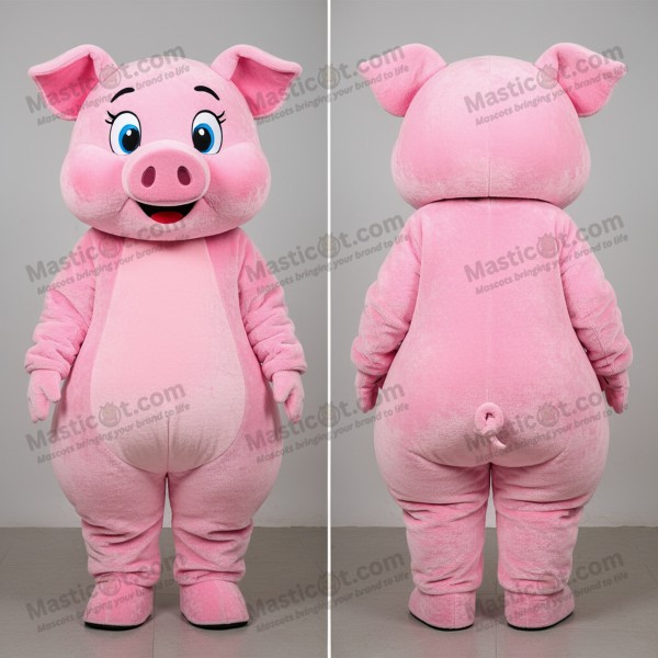 Pink cheerful pig mascot - Masticot.com