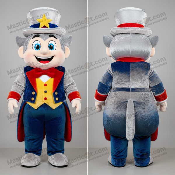 Sølv fløyelsringmester maskot - Masticot.com