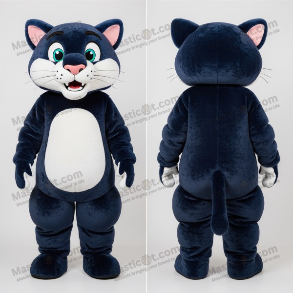 Navy Velvety Puma Mascot - Masticot.com