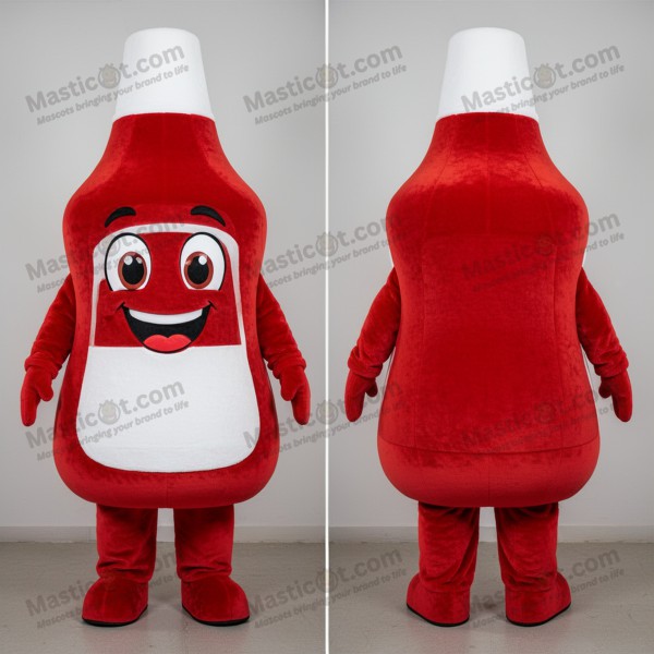 Blød lavendelflaske med ketchup-mascot - Masticot.com