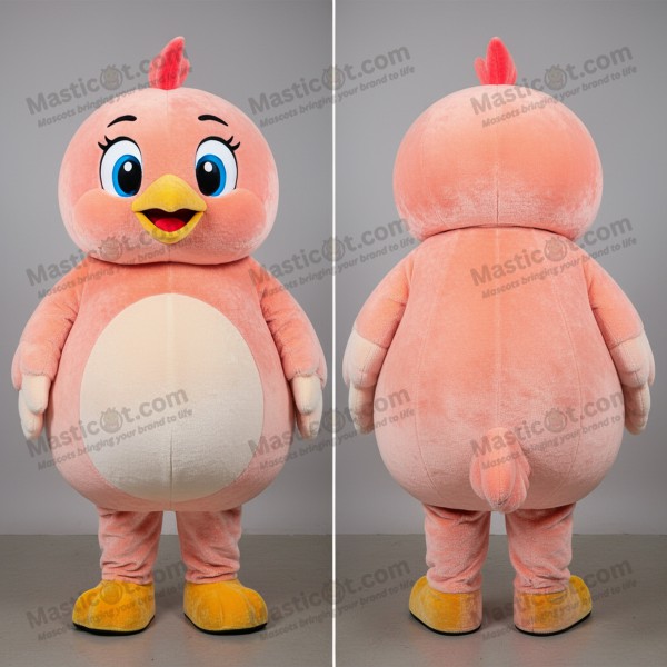 Peach velvety quail mascot - Masticot.com