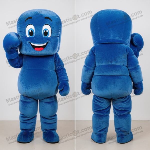 Bright blue padded boxing glove mascot - Masticot.com