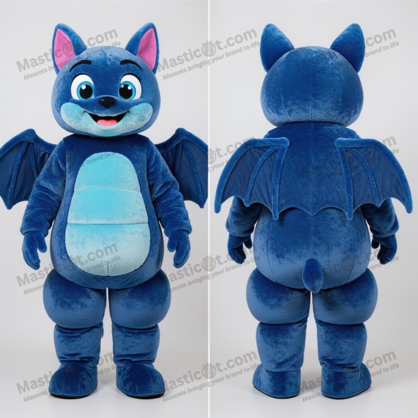 Velvet blue broad winged bat mascot - Masticot.com