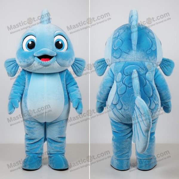 Sky Blue Cartoon Goldfish Mascot - Masticot.com