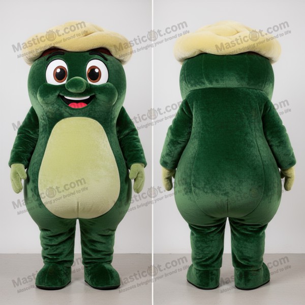 Velvety green playful moussaka mascot - Masticot.com
