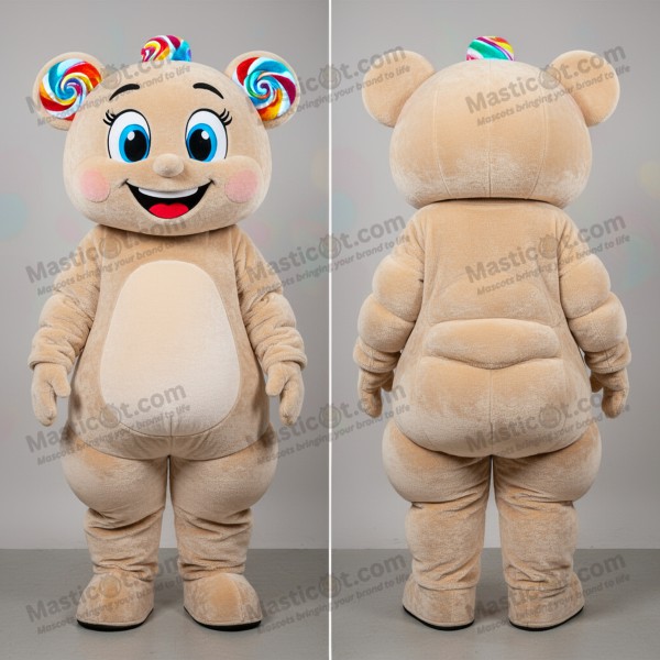 Beige Velvety Cartoon Candy Mascot - Masticot.com