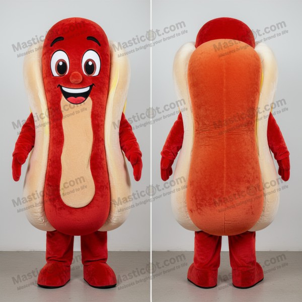 Velvety navy broad shouldered hot dogs mascot - Masticot.com