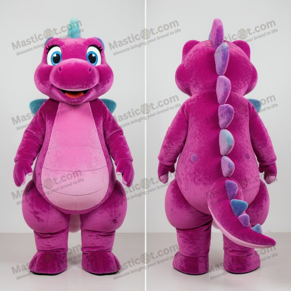 Maskot Stegozaur w aksamitnym odcieniu magenta -