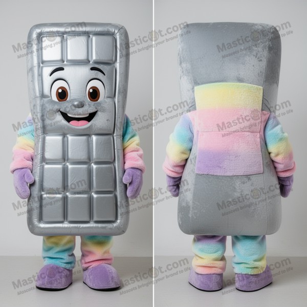 Silvery smooth chocolate bars mascot - Masticot.com