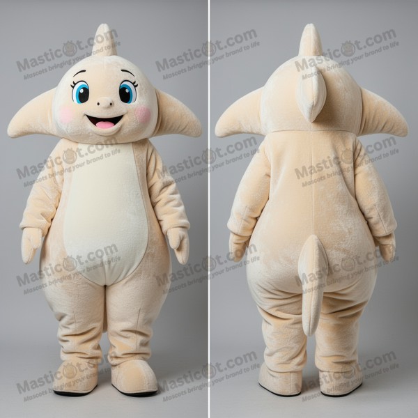 Cream colored gentle ray mascot - Masticot.com