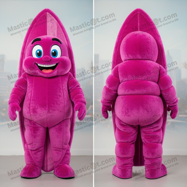 Magenta plush surfboard mascot - Masticot.com