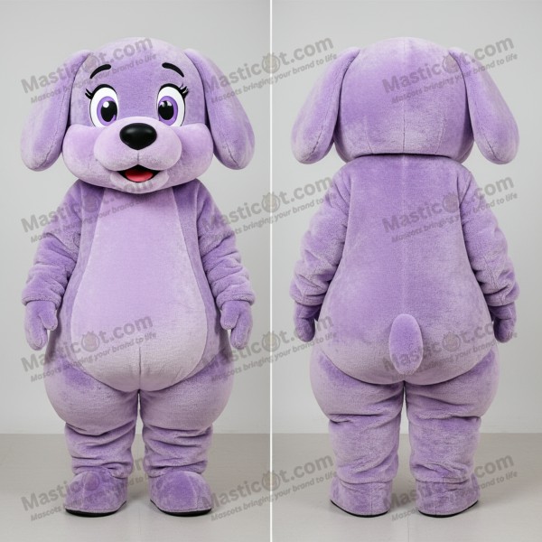 Lavender Cartoon Dog Mascot - Masticot.com