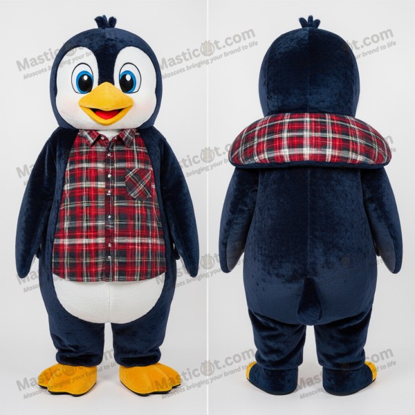 Mascota de pingüino de terciopelo azul marino - Masticot.com