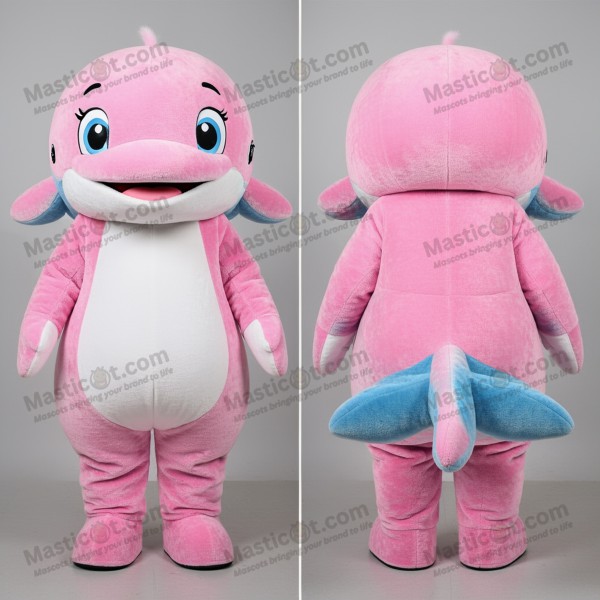 Velvety pink blue whale mascot - Masticot.com