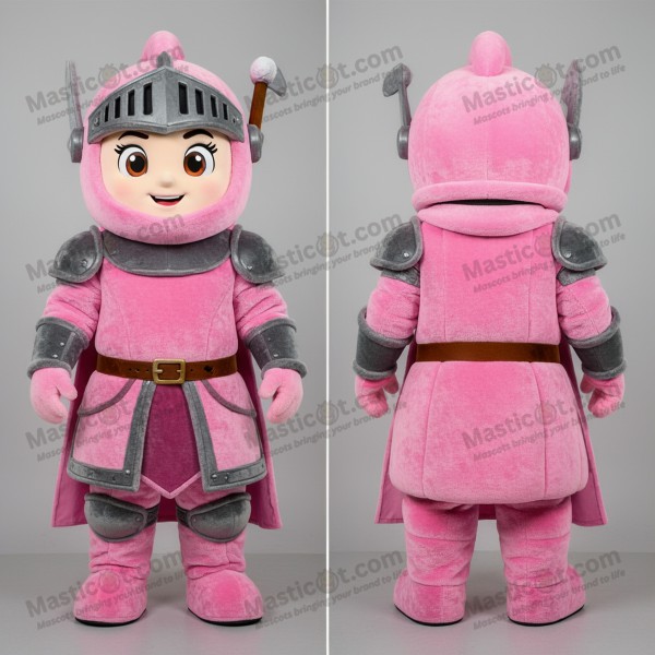 Blush Pink Valiant Medieval Knight Mascot - Masticot.com