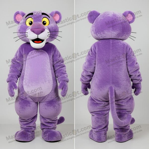 Lavender plush panther mascot - Masticot.com