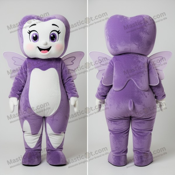 Velvet purple whimsical tooth fairy mascot - Masticot.com