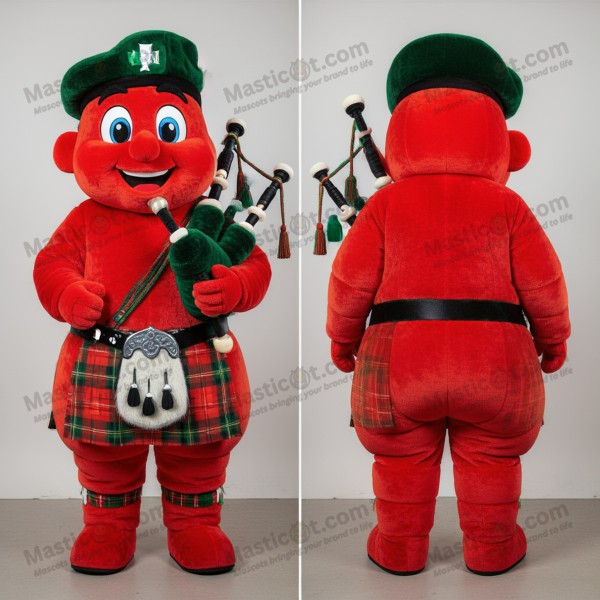 Emerald Green Shamrock Bagpipe Mascot - Masticot.com