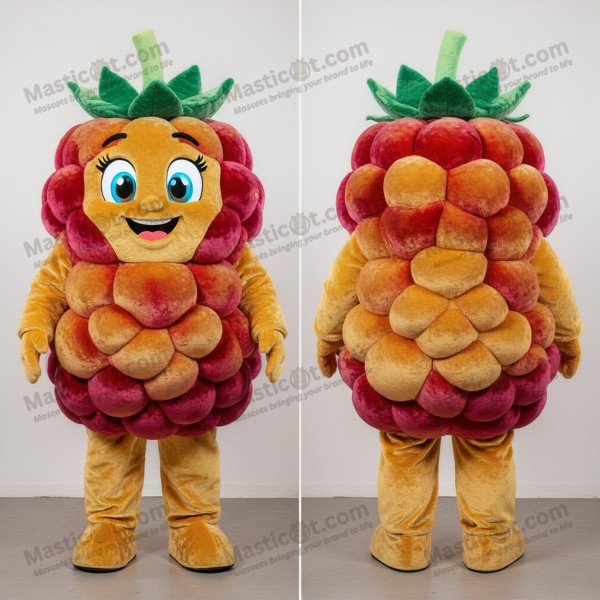 Golden velvety raspberry mascot - Masticot.com