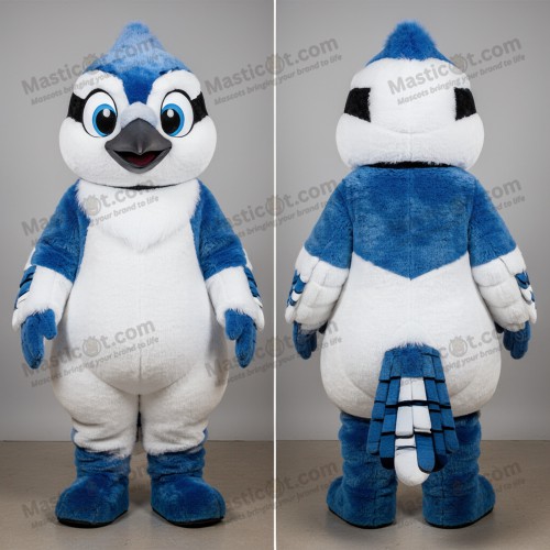 Vibrant blue feathered blue jay mascot - Masticot.com