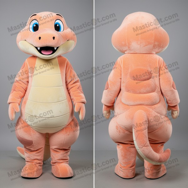 Peach velvety anaconda mascot - Masticot.com