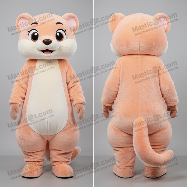 Pfirsich-weicher, verspielter Frettchen-Maskottchen-Kostüm