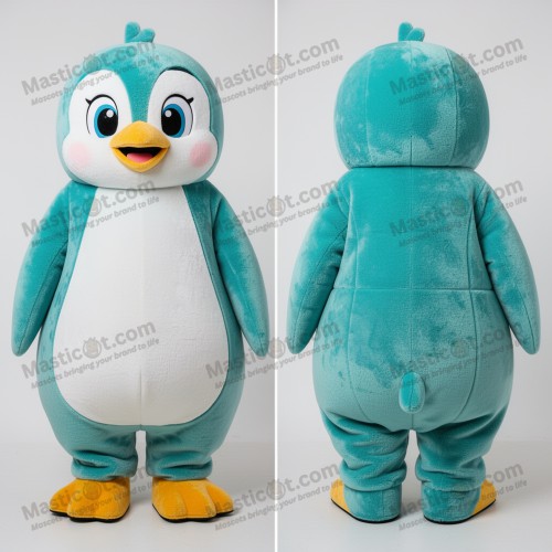 Pingouin en peluche turquoise mascotte - Manchot - MASTICOT_711 - Masticot.com