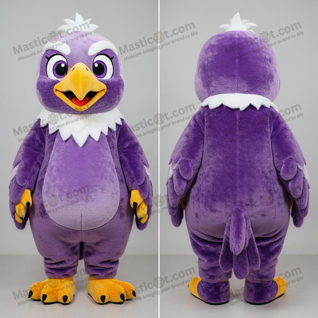 Velvet purple majestic bald eagle mascot - Masticot.com