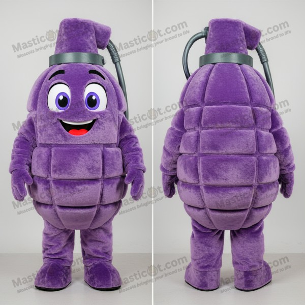 Lavender plush grenade mascot - Masticot.com
