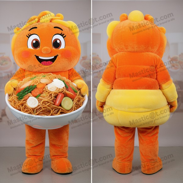 Levendige Oranje Gevoerde Pad Thai Mascotte - Masticot.com