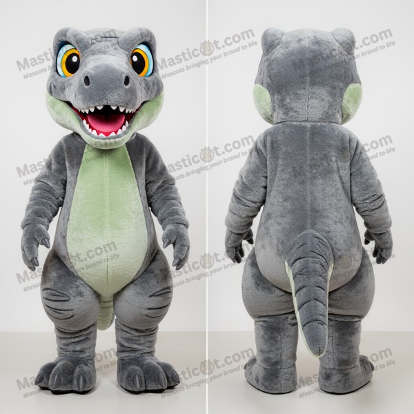 Maskot Utahraptor w Odcieniach Szarości – Przyjazny -