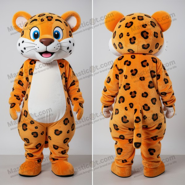 Rust orange spotted leopard mascot - Masticot.com