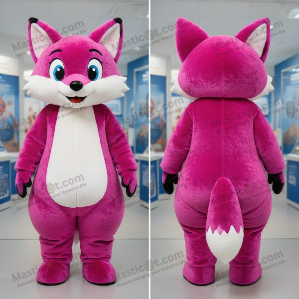 Magenta velvety fox mascot - Masticot.com