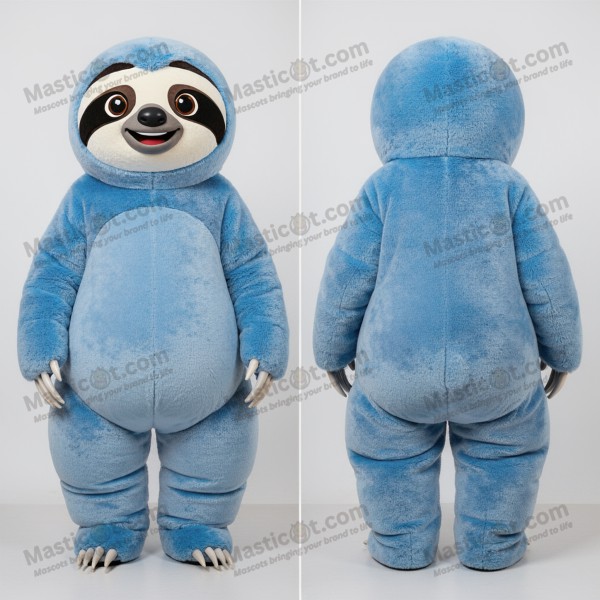 Ocean blue smiling sloth mascot - Masticot.com