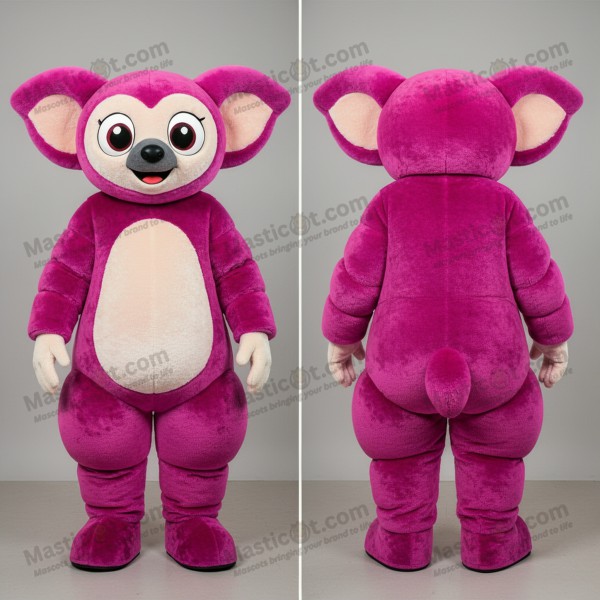 Maskot Aye-aye v sametové růžové barvě - Masticot.com