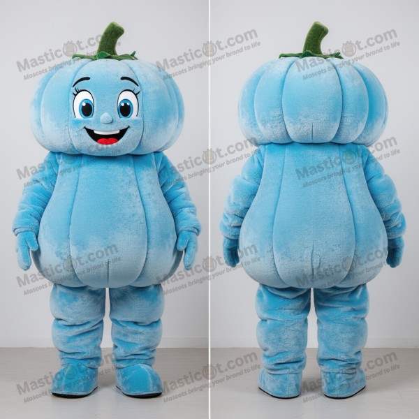 Sky Blue Ball Gown Pumpkin Mascot - Masticot.com